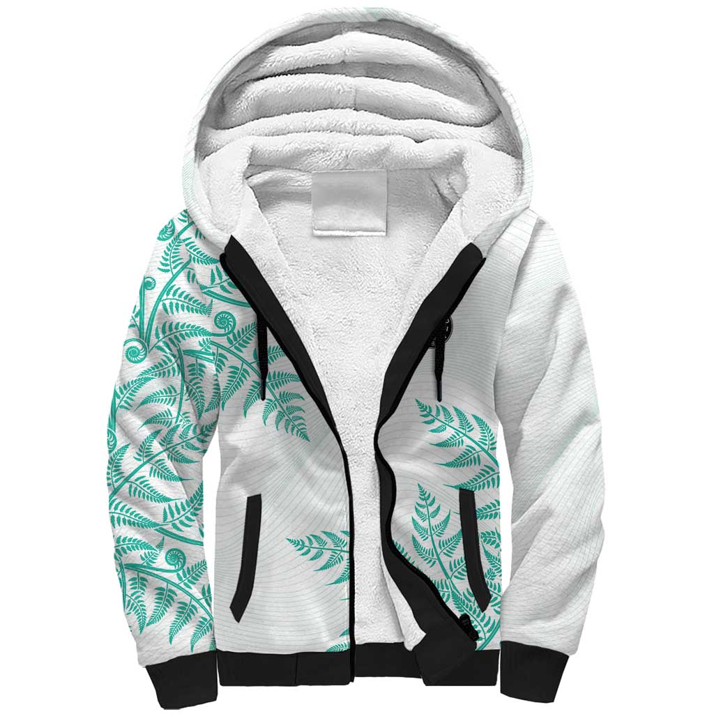 Custom New Zealand Football Sherpa Hoodie Aotearoa Pride Aqua Version LT05 Unisex Aqua - Polynesian Pride