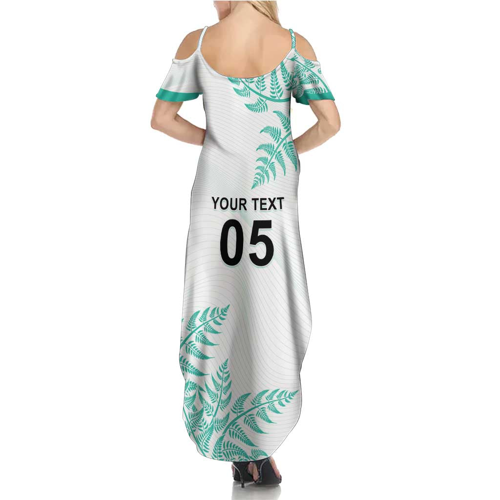 Custom New Zealand Football Summer Maxi Dress Aotearoa Pride Aqua Version - Polynesian Pride