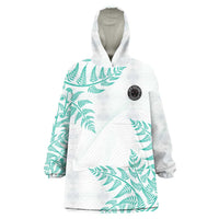 Custom New Zealand Football Wearable Blanket Hoodie Aotearoa Pride Aqua Version LT05 One Size Aqua - Polynesian Pride