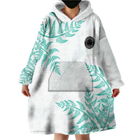 Custom New Zealand Football Wearable Blanket Hoodie Aotearoa Pride Aqua Version LT05 - Polynesian Pride