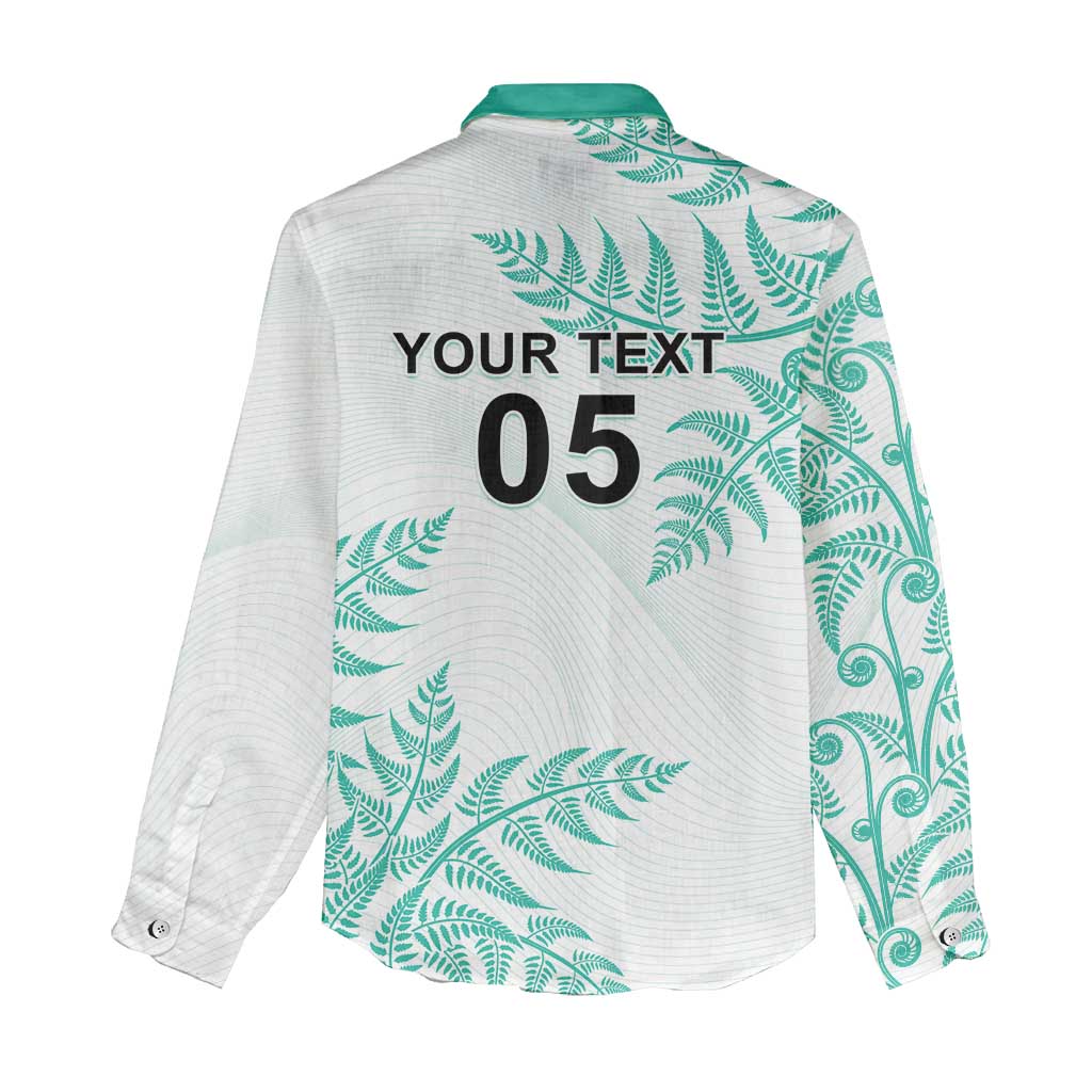 Custom New Zealand Football Women Casual Shirt Aotearoa Pride Aqua Version - Polynesian Pride