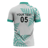 Custom New Zealand Football Zipper Polo Shirt Aotearoa Pride Aqua Version LT05 - Polynesian Pride
