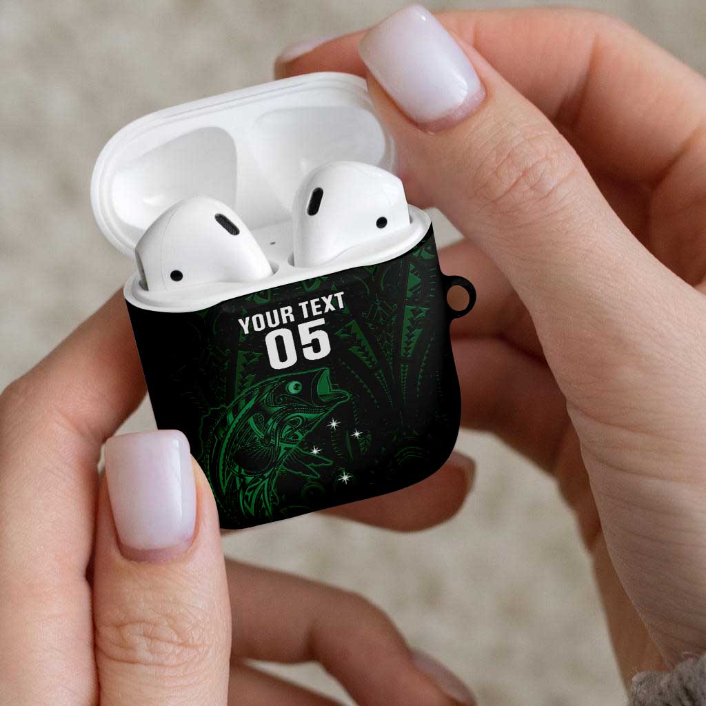 Custom New Zealand Fishing AirPods Case Maori Tribal Pattern - Polynesian Pride