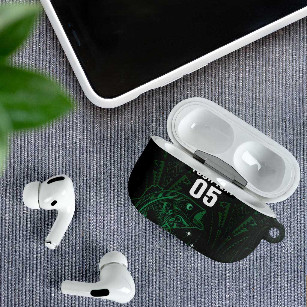 Custom New Zealand Fishing AirPods Case Maori Tribal Pattern - Polynesian Pride