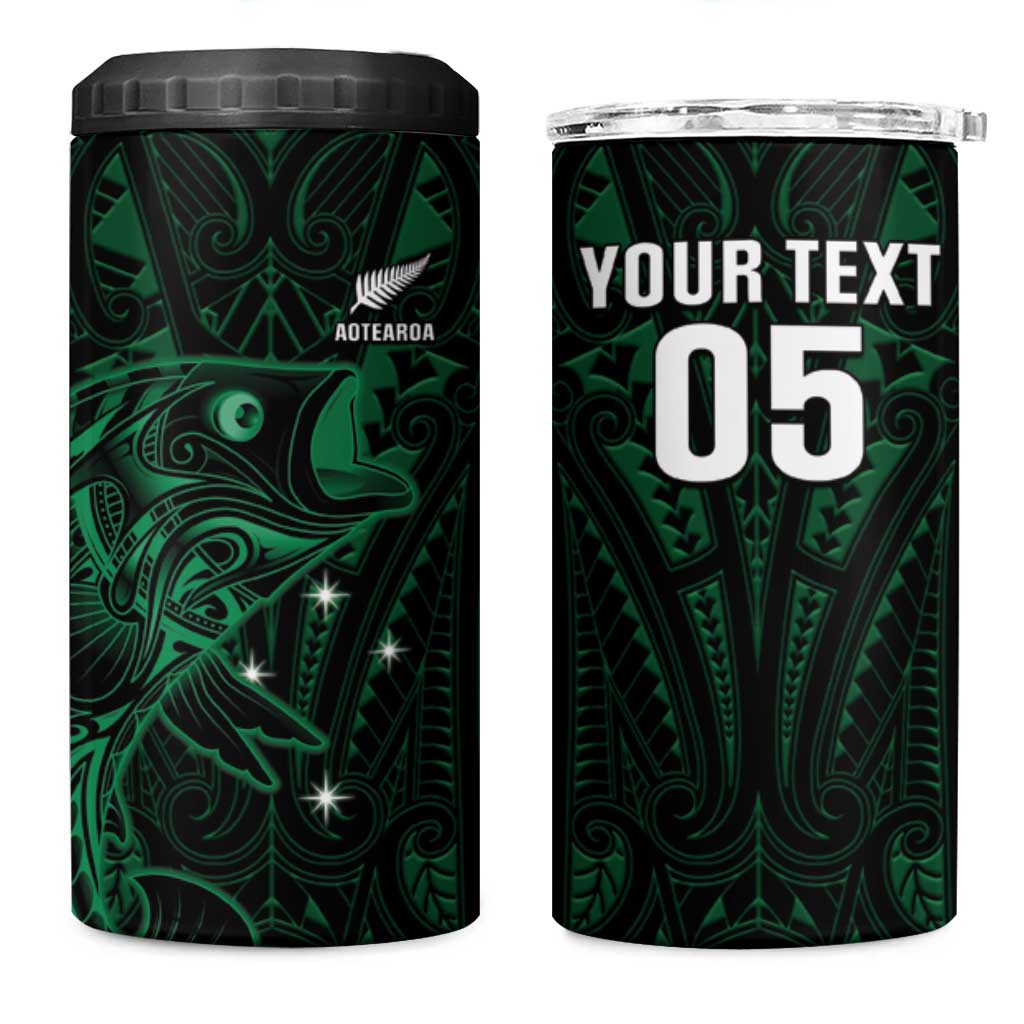Custom New Zealand Fishing 4 in 1 Can Cooler Tumbler Maori Tribal Pattern LT05 One Size: 16 oz Black - Polynesian Pride
