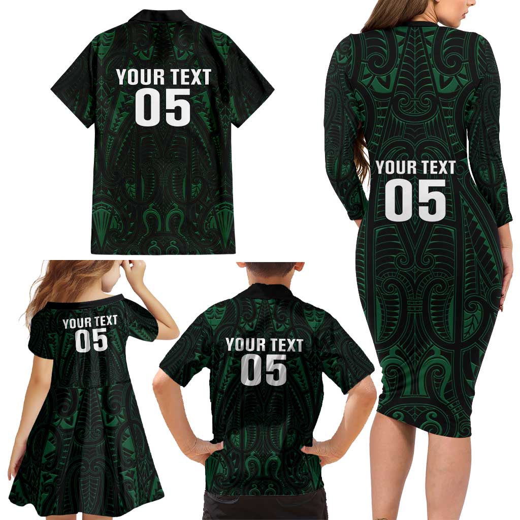 Custom New Zealand Fishing Family Matching Long Sleeve Bodycon Dress and Hawaiian Shirt Maori Tribal Pattern LT05 - Polynesian Pride
