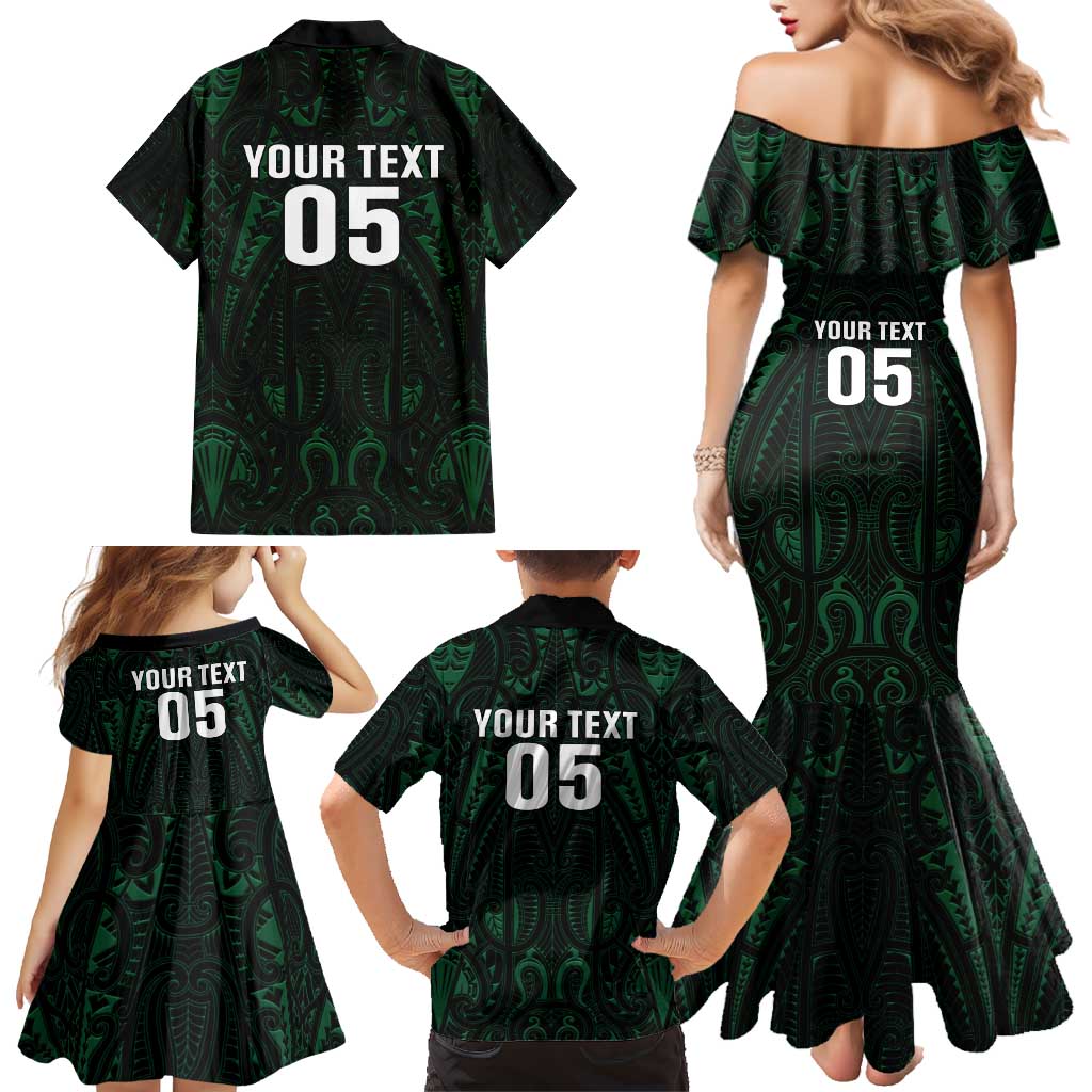 Custom New Zealand Fishing Family Matching Mermaid Dress and Hawaiian Shirt Maori Tribal Pattern LT05 - Polynesian Pride