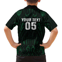 Custom New Zealand Fishing Family Matching Off The Shoulder Long Sleeve Dress and Hawaiian Shirt Maori Tribal Pattern LT05 - Polynesian Pride