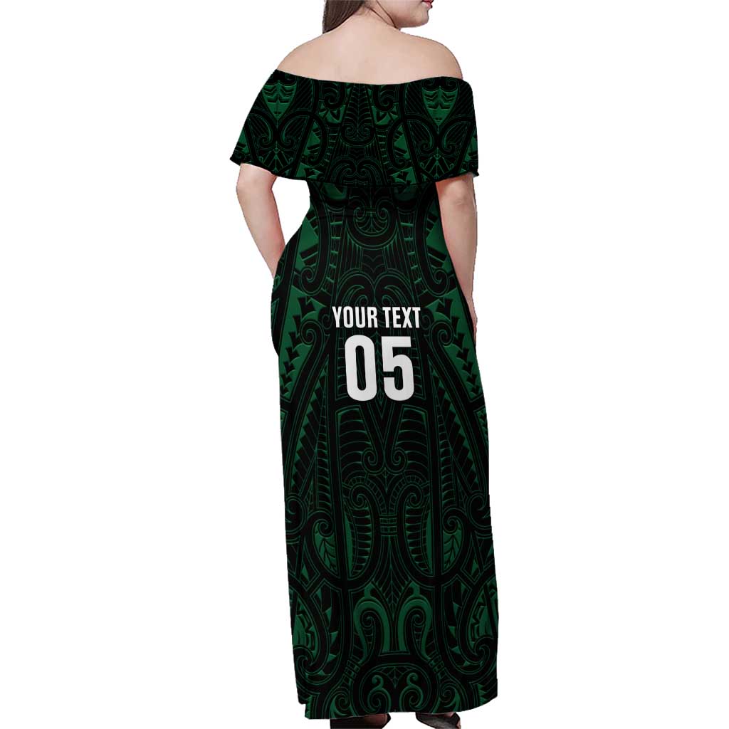 Custom New Zealand Fishing Family Matching Off Shoulder Maxi Dress and Hawaiian Shirt Maori Tribal Pattern LT05 - Polynesian Pride