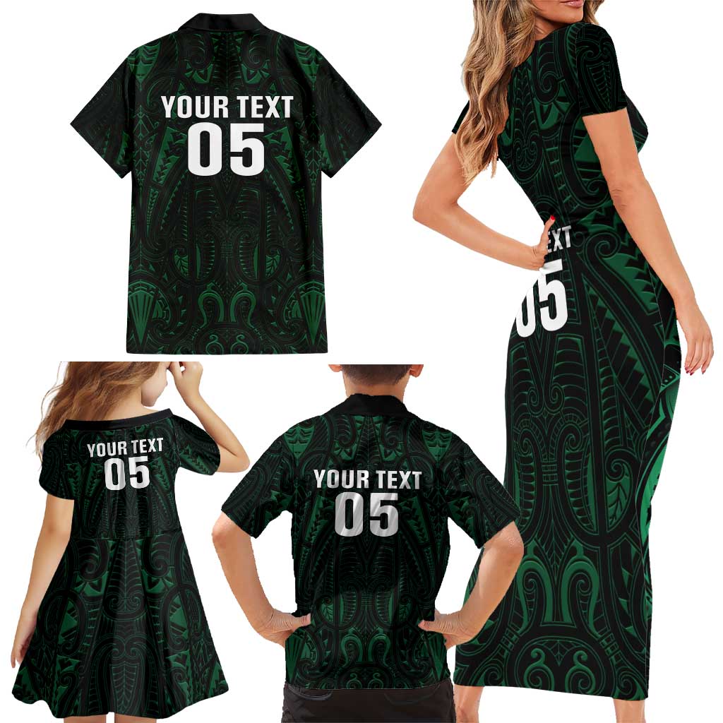 Custom New Zealand Fishing Family Matching Short Sleeve Bodycon Dress and Hawaiian Shirt Maori Tribal Pattern LT05 - Polynesian Pride