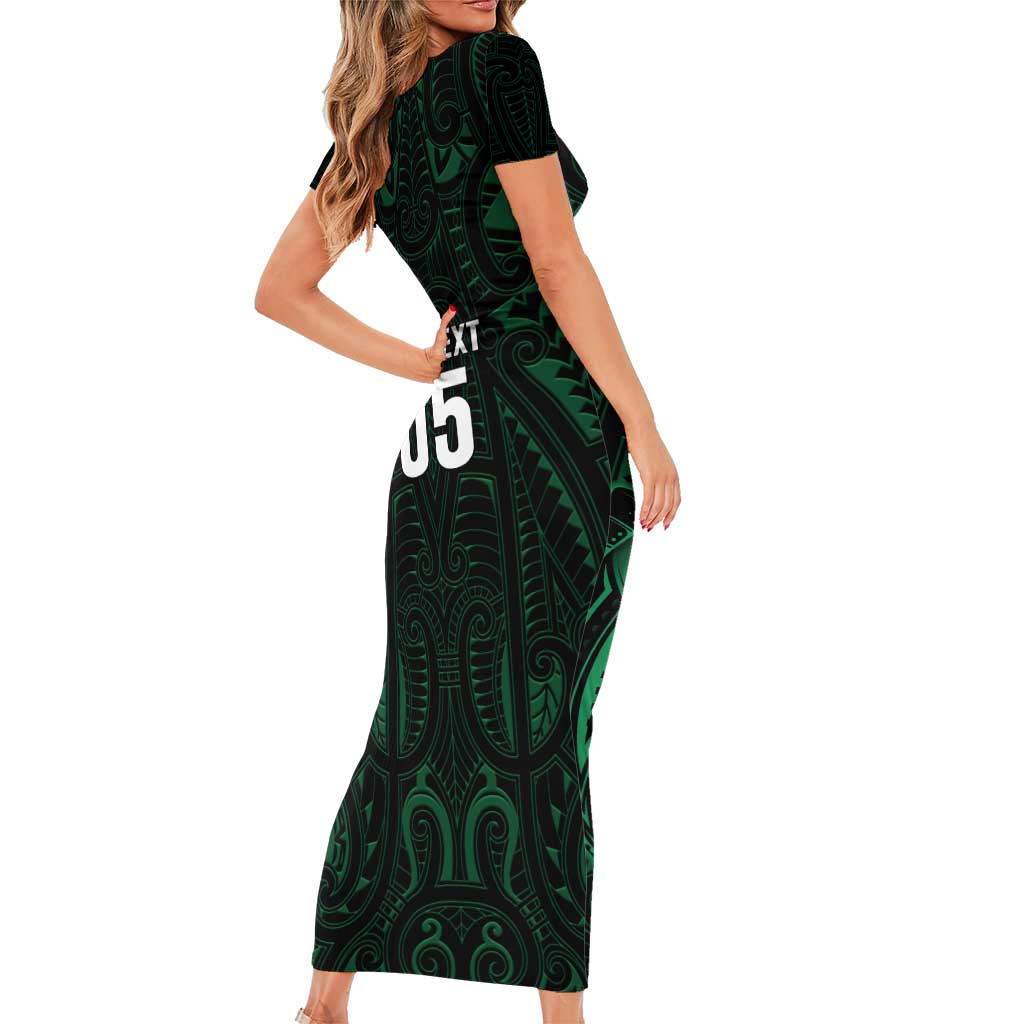 Custom New Zealand Fishing Family Matching Short Sleeve Bodycon Dress and Hawaiian Shirt Maori Tribal Pattern LT05 - Polynesian Pride