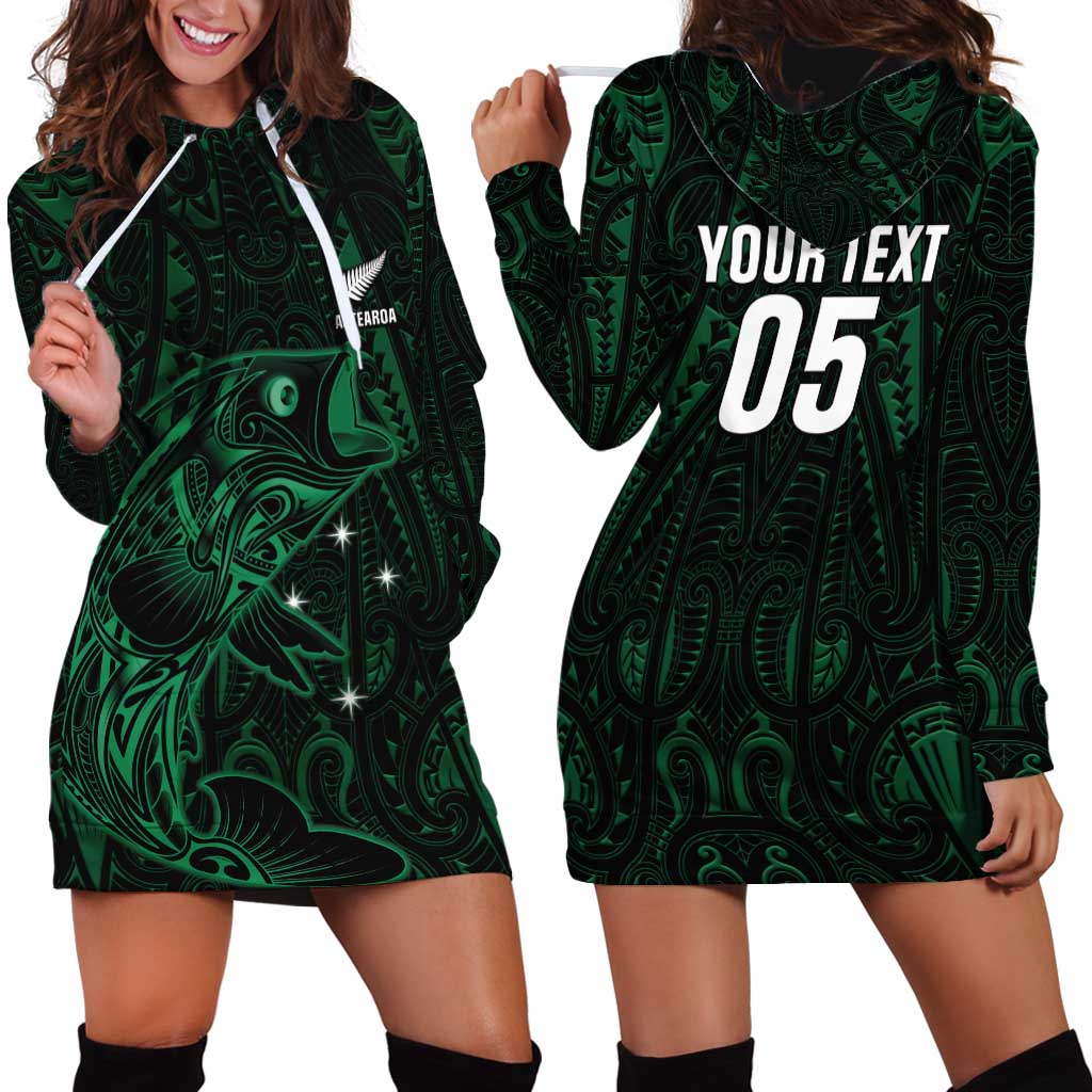 Custom New Zealand Fishing Hoodie Dress Maori Tribal Pattern LT05 - Polynesian Pride