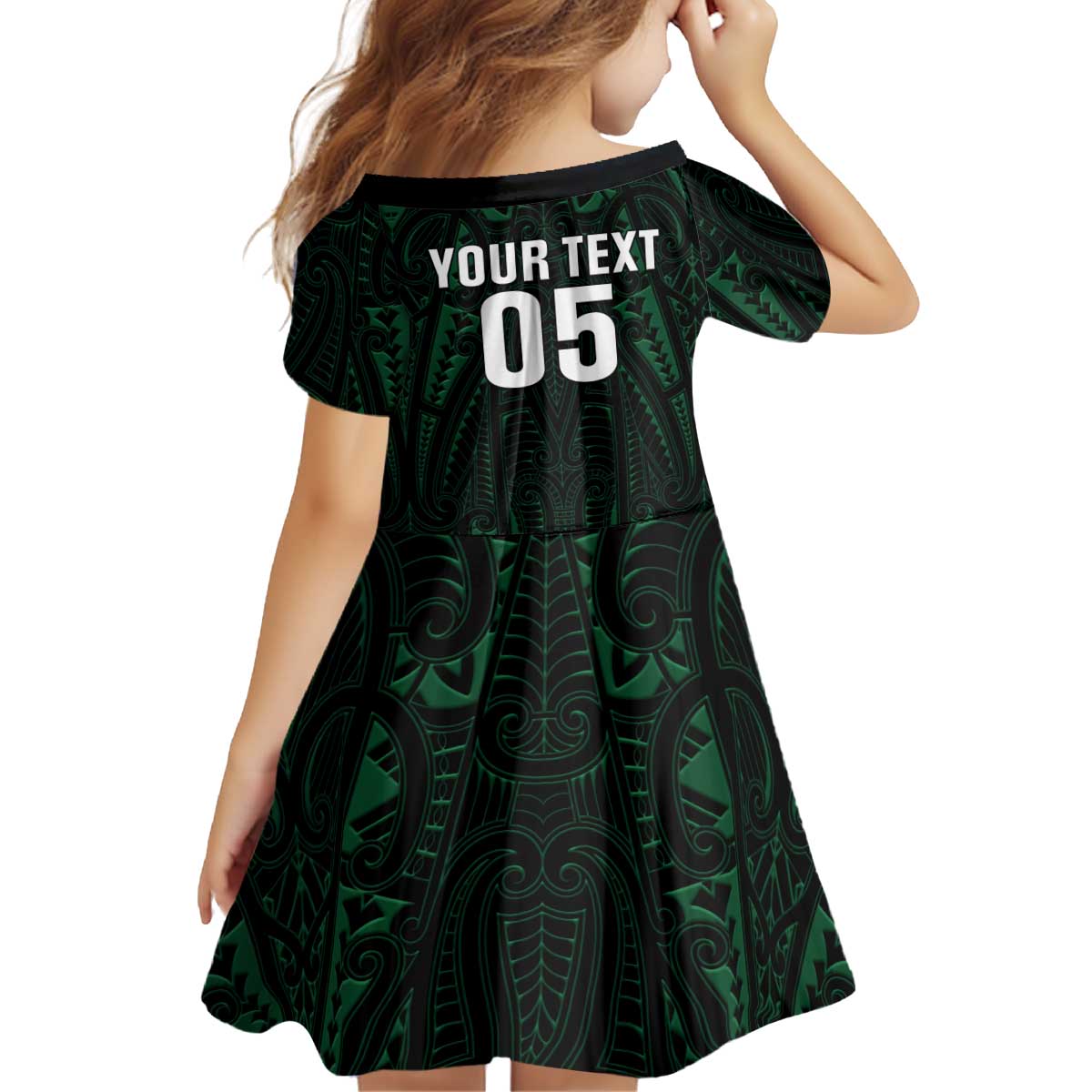 Custom New Zealand Fishing Kid Short Sleeve Dress Maori Tribal Pattern LT05 - Polynesian Pride