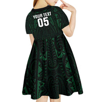 Custom New Zealand Fishing Kid Short Sleeve Dress Maori Tribal Pattern LT05 - Polynesian Pride