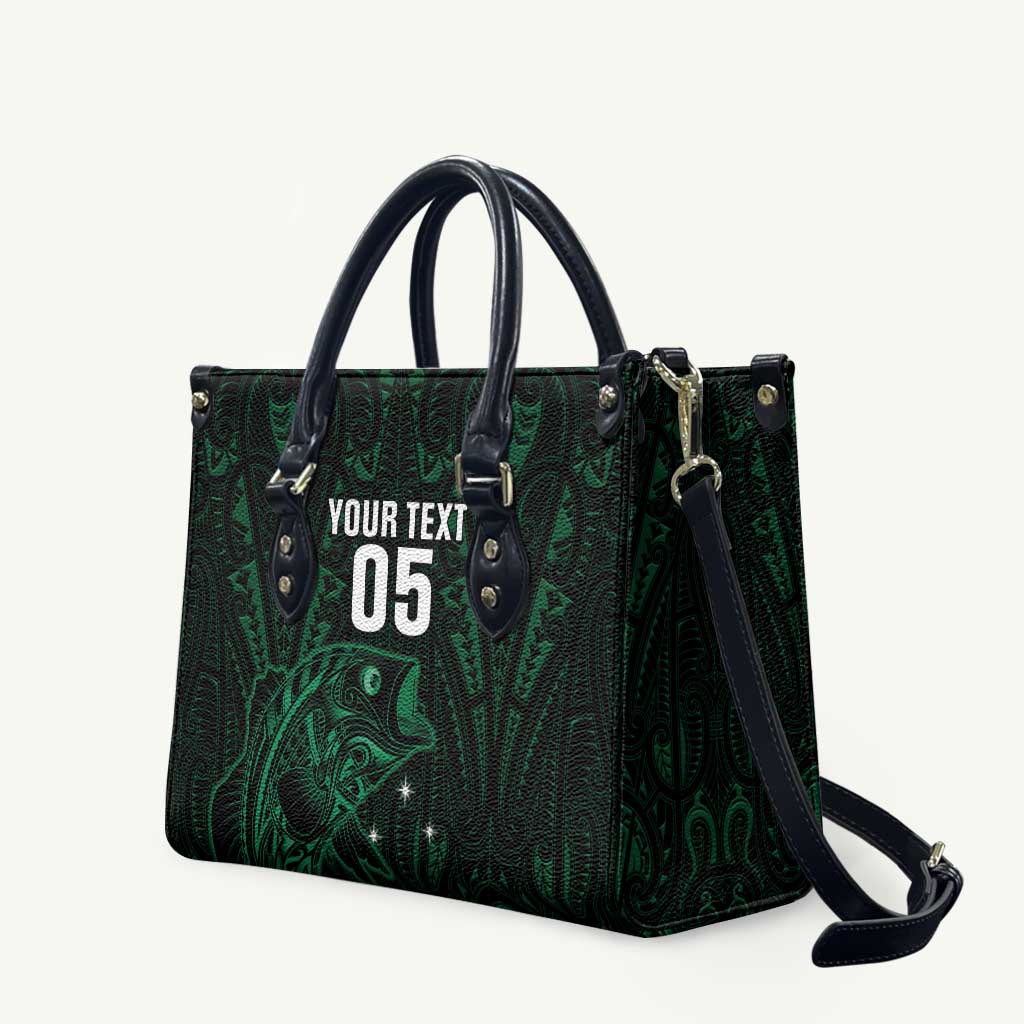 Custom New Zealand Fishing Leather Bag Maori Tribal Pattern - Polynesian Pride