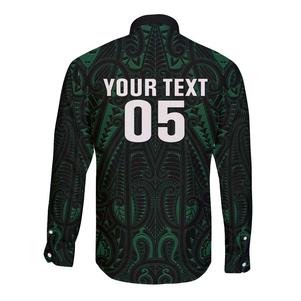 Custom New Zealand Fishing Long Sleeve Button Shirt Maori Tribal Pattern LT05 - Polynesian Pride