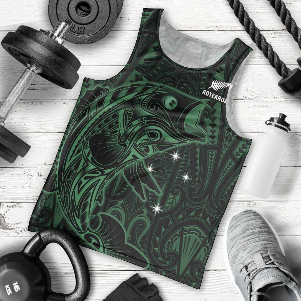Custom New Zealand Fishing Men Tank Top Maori Tribal Pattern - Polynesian Pride