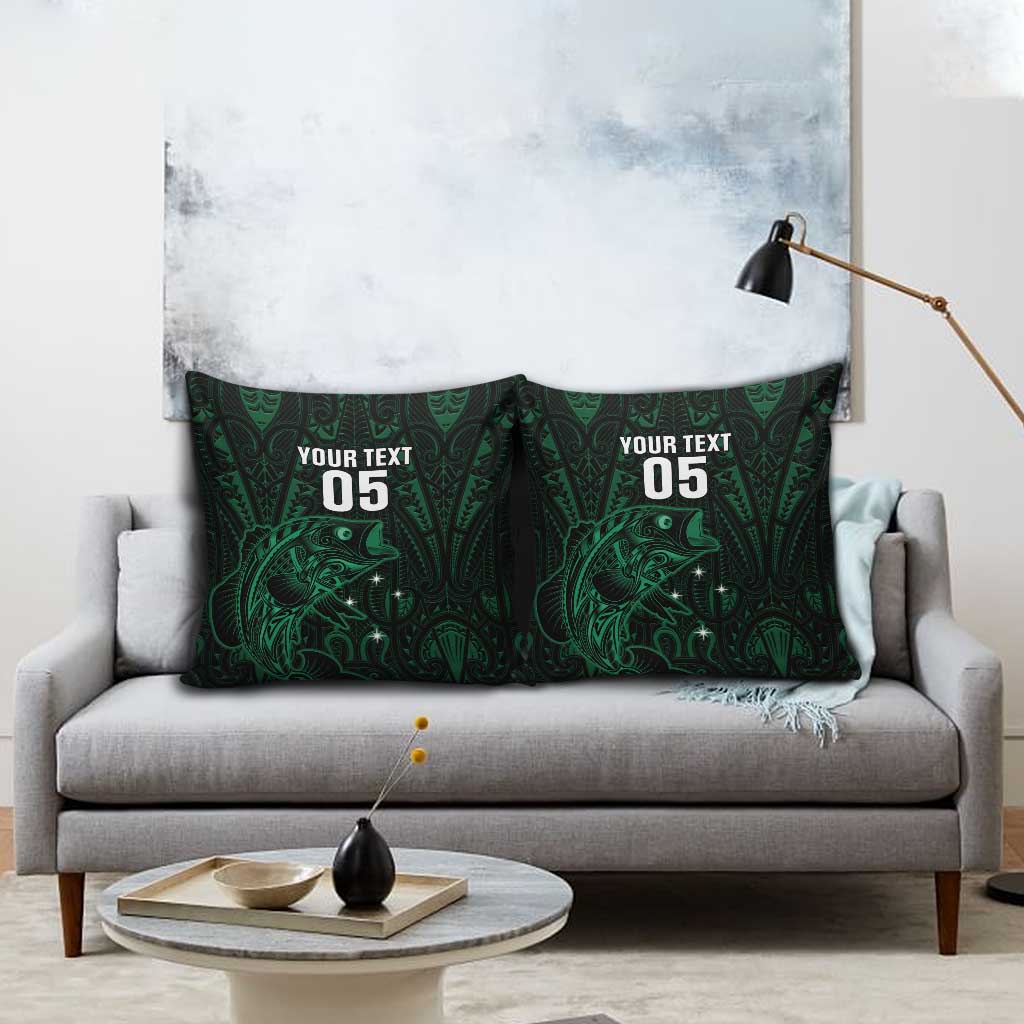 Custom New Zealand Fishing Pillow Cover Maori Tribal Pattern - Polynesian Pride