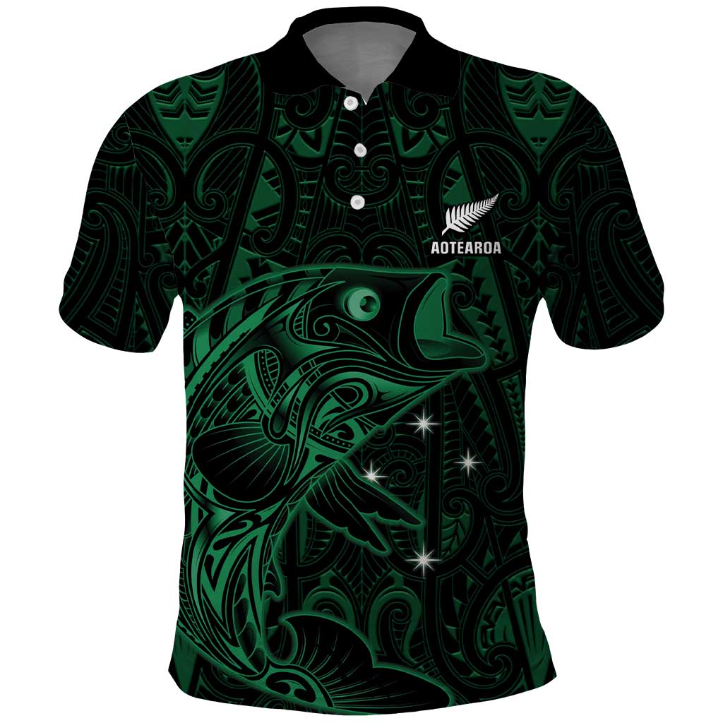 Custom New Zealand Fishing Polo Shirt Maori Tribal Pattern - Polynesian Pride