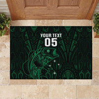 Custom New Zealand Fishing Rubber Doormat Maori Tribal Pattern - Polynesian Pride