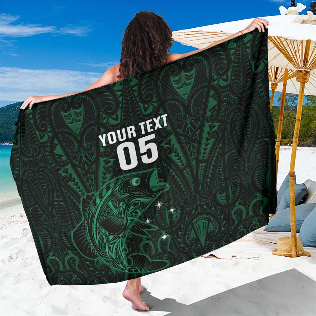 Custom New Zealand Fishing Sarong Maori Tribal Pattern LT05 One Size 44 x 66 inches Black - Polynesian Pride