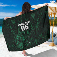 Custom New Zealand Fishing Sarong Maori Tribal Pattern LT05 One Size 44 x 66 inches Black - Polynesian Pride