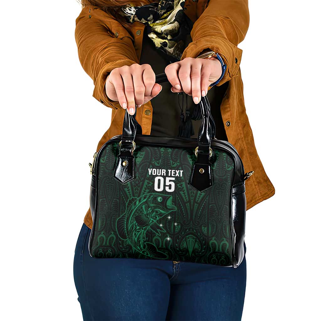Custom New Zealand Fishing Shoulder Handbag Maori Tribal Pattern - Polynesian Pride