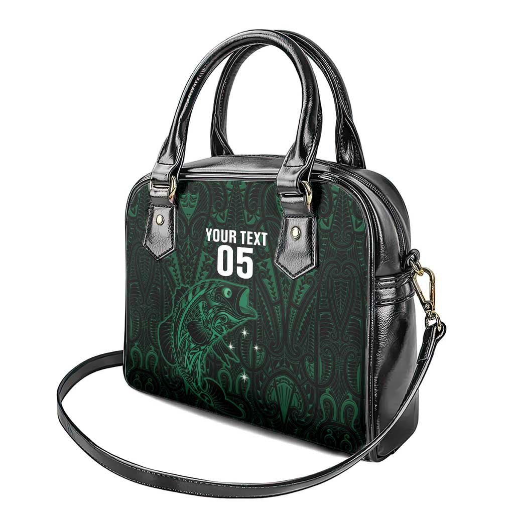 Custom New Zealand Fishing Shoulder Handbag Maori Tribal Pattern - Polynesian Pride