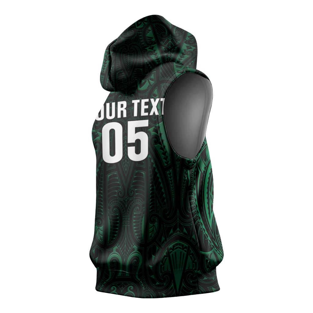Custom New Zealand Fishing Sleeveless Hoodie Maori Tribal Pattern LT05 - Polynesian Pride