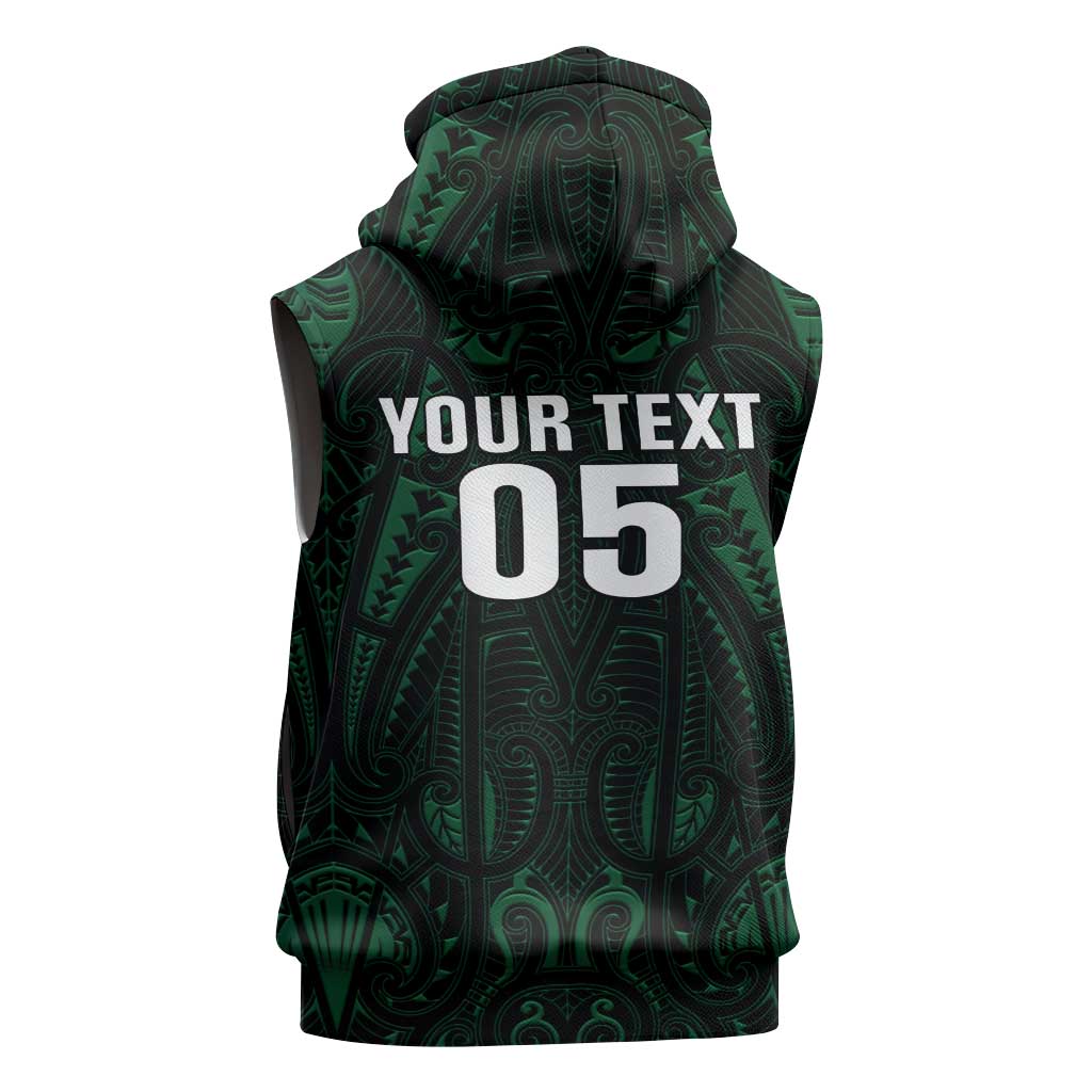 Custom New Zealand Fishing Sleeveless Zip Hoodie Maori Tribal Pattern LT05 - Polynesian Pride