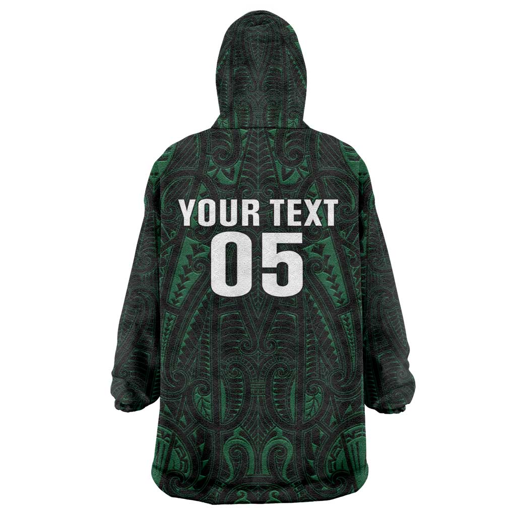 Custom New Zealand Fishing Wearable Blanket Hoodie Maori Tribal Pattern LT05 - Polynesian Pride