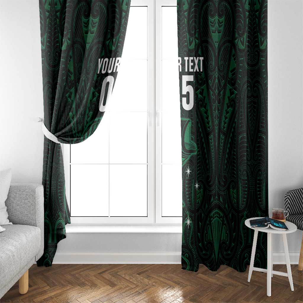 Custom New Zealand Fishing Window Curtain Maori Tribal Pattern - Polynesian Pride