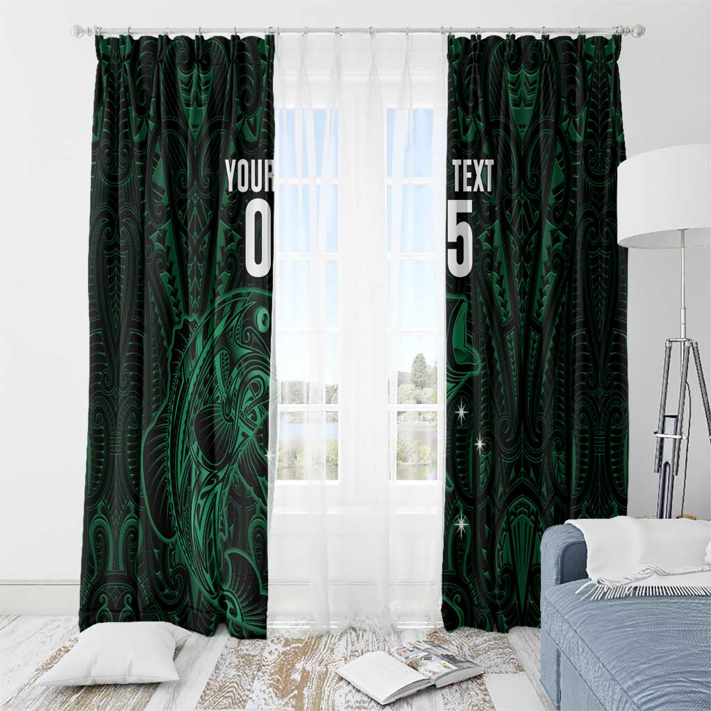 Custom New Zealand Fishing Window Curtain Maori Tribal Pattern - Polynesian Pride