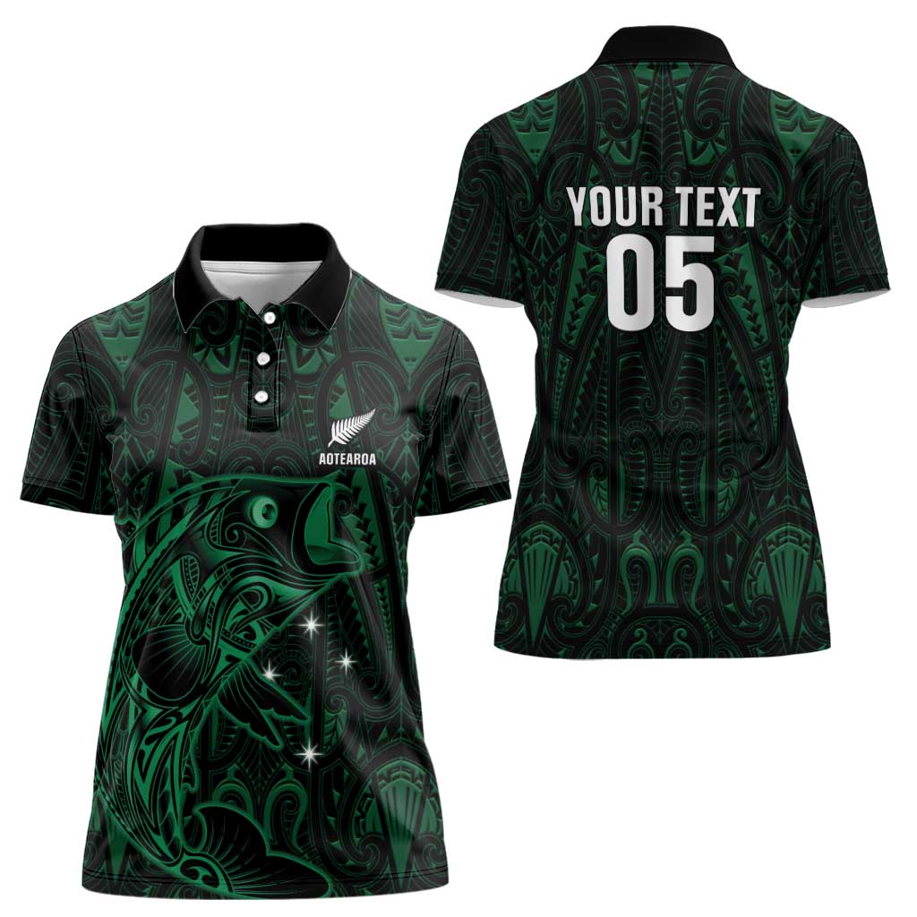Custom New Zealand Fishing Women Polo Shirt Maori Tribal Pattern LT05 - Polynesian Pride