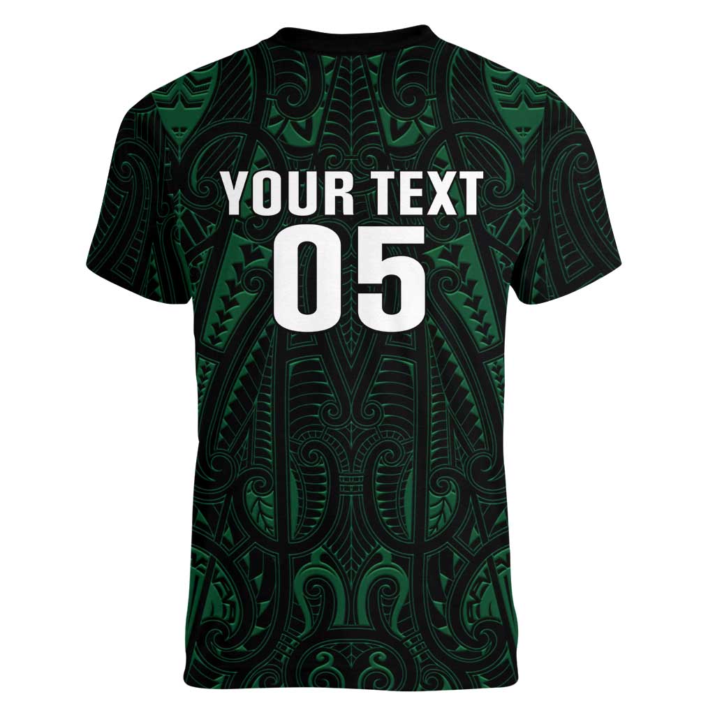 Custom New Zealand Fishing Women V-Neck T-Shirt Maori Tribal Pattern LT05 - Polynesian Pride