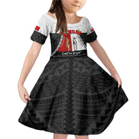 Personalised Tonga ANZAC Day Te Tau Manatui Kinautolu Family Matching Mermaid Dress and Hawaiian Shirt Lest We Forget LT05 Daughter's Dress White - Polynesian Pride