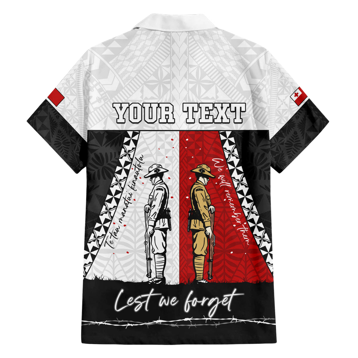 Personalised Tonga ANZAC Day Te Tau Manatui Kinautolu Family Matching Short Sleeve Bodycon Dress and Hawaiian Shirt Lest We Forget LT05 - Polynesian Pride