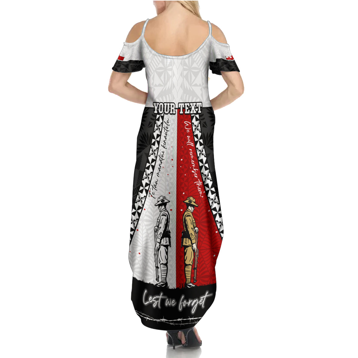 Personalised Tonga ANZAC Day Te Tau Manatui Kinautolu Family Matching Summer Maxi Dress and Hawaiian Shirt Lest We Forget LT05 - Polynesian Pride