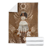 Bula Fiji Women's Day Blanket With Fijian Tapa Pattern LT05 - Polynesian Pride