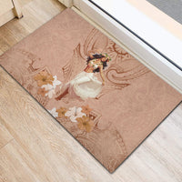 Hawaii Women's Day Rubber Doormat With Polynesian Pattern