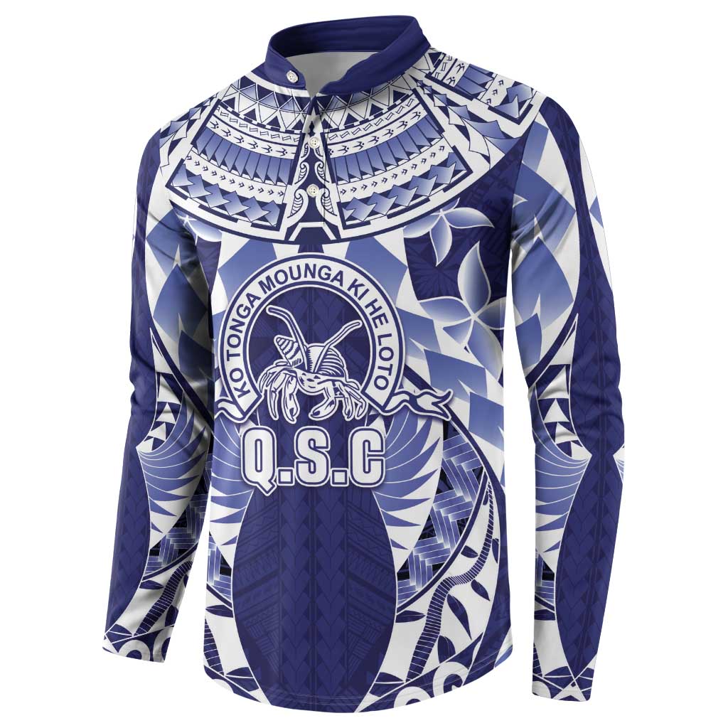 Personalised Tonga Queen Salote College Button Sweatshirt Centenary Navy Version