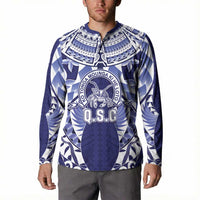 Personalised Tonga Queen Salote College Button Sweatshirt Centenary Navy Version