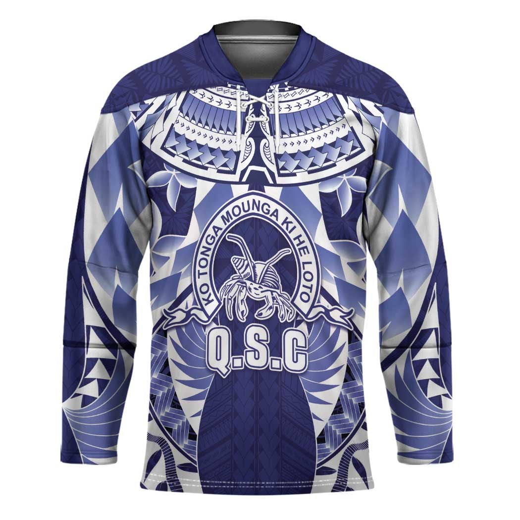 Personalised Tonga Queen Salote College Hockey Jersey Centenary Navy Version