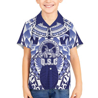 Personalised Tonga Queen Salote College Kid Hawaiian Shirt Centenary Navy Version LT05 Kid Navy - Polynesian Pride