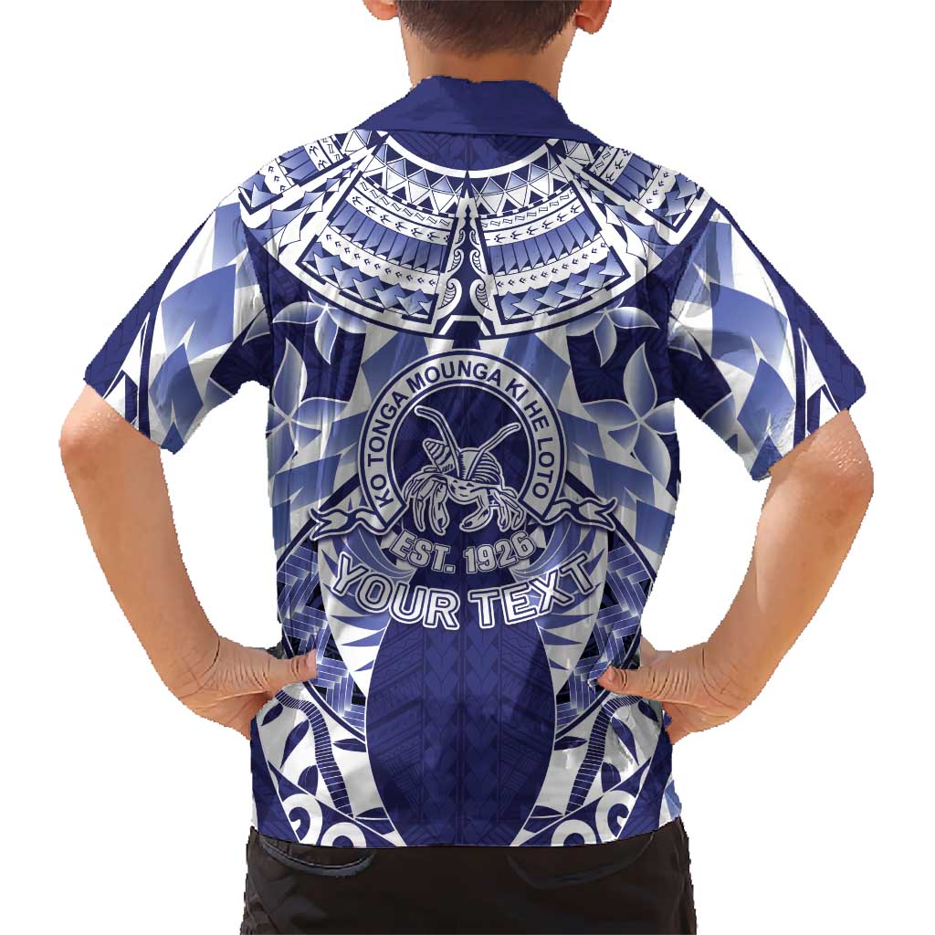 Personalised Tonga Queen Salote College Kid Hawaiian Shirt Centenary Navy Version LT05 - Polynesian Pride