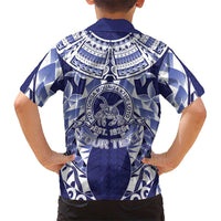Personalised Tonga Queen Salote College Kid Hawaiian Shirt Centenary Navy Version LT05 - Polynesian Pride