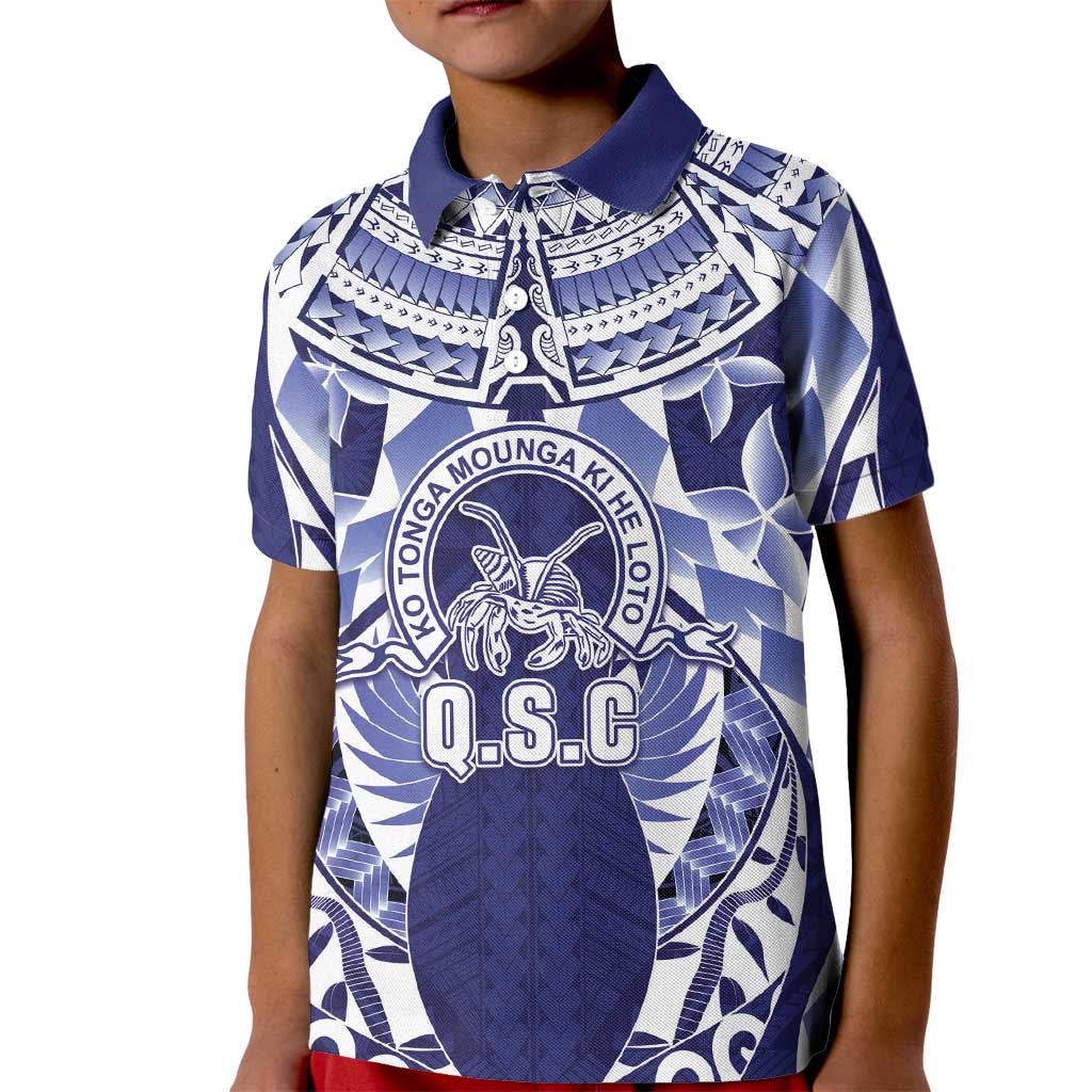 Personalised Tonga Queen Salote College Kid Polo Shirt Centenary Navy Version