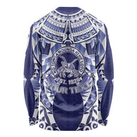 Personalised Tonga Queen Salote College Long Sleeve Shirt Centenary Navy Version
