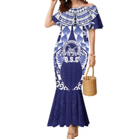 Personalised Tonga Queen Salote College Mermaid Dress Centenary Navy Version LT05 Women Navy - Polynesian Pride