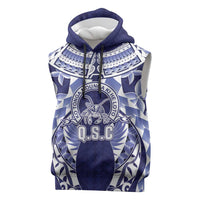 Personalised Tonga Queen Salote College Sleeveless Hoodie Centenary Navy Version LT05 Navy - Polynesian Pride